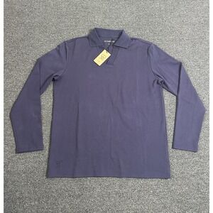 Co Thirty Six CO36 Polo Shirt Navy Mens Large Stretch Preppy Minimalistic NEW
